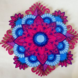 Purple Mandala Hand Cut Wooden Jigsaaw Puzzle / Handcrafted wooden jigsaw puzzles for adults / Mandala Jigsaaw Puzzles
