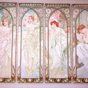 Times Of The Day / Alphonse Mucha Hand-Cut Wooden Jigsaw Puzzles For Adults / Hand-Crafted Jigsaw Puzzle / Mrgogo Puzzle