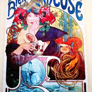 Bieres De La Meuse Hand Cut Wooden Jigsaw Puzzle for Adults, Handcrafted Alphonse Mucha Wooden Jigsaw Puzzles / Mrgogo Puzzles