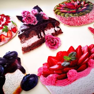 Something Sweet / Pack Of 6 HandCrafted Wooden Jigsaw Puzzles For Adults / Custom Hand-Cut Wooden Puzzles / Mrgogo Puzzles