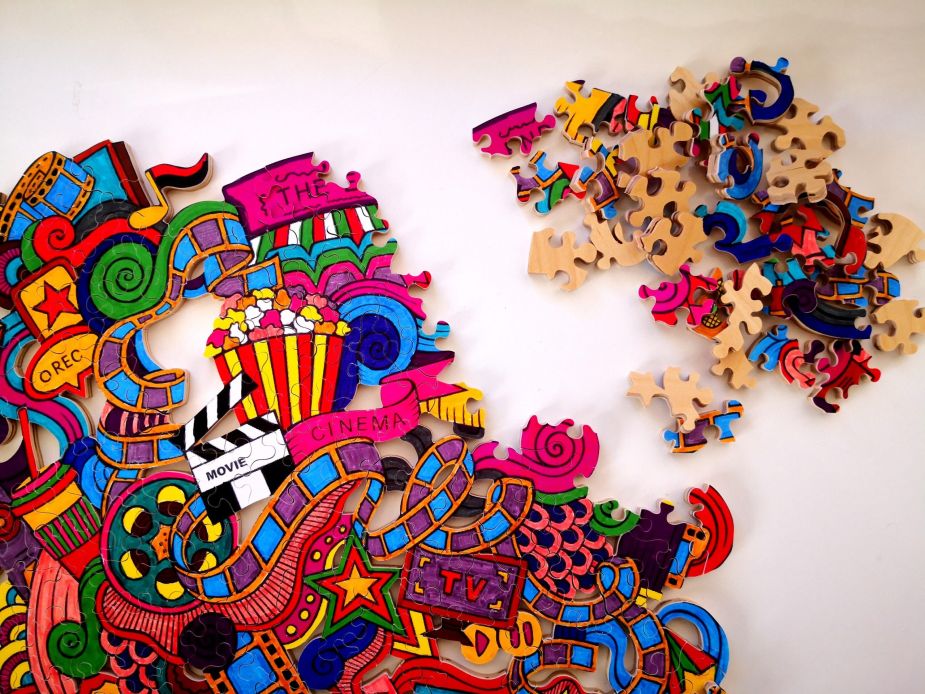 Custom Hand Cut wooden jigsaw puzzle for adults “Cinema Challenge ...
