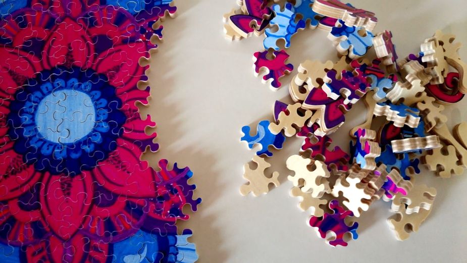 Purple Mandala Hand Cut Wooden Jigsaaw Puzzle / Handcrafted wooden ...